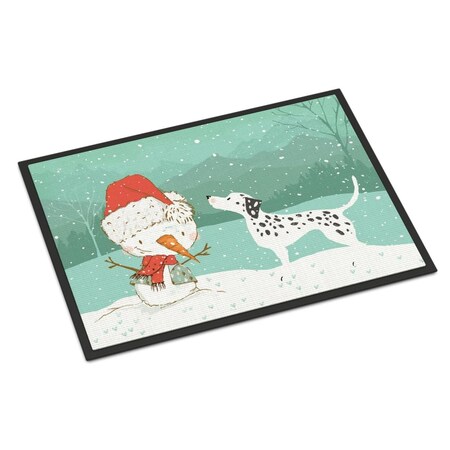 Carolines Treasures 24 x 36 in. Dalmatian & Snowman Christmas Indoor or Outdoor Mat CK2037JMAT